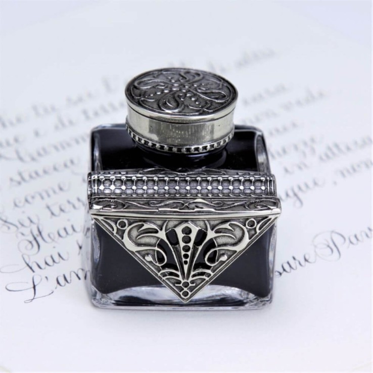 Bortoletti Cal65 Marco Polo Verre et Encre en bronze avec porte-stylo