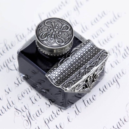 Pen-stylo de bronze triangulaire Détail sur Bortoletti CAL65 INKWELL