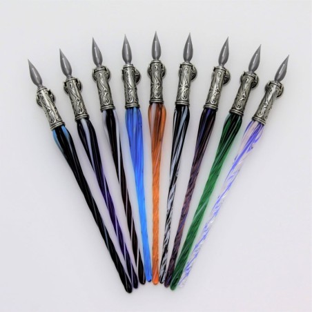 Nueve colores de Bortoletti Molin torcido Twisted Cristil Calligraphy Pen