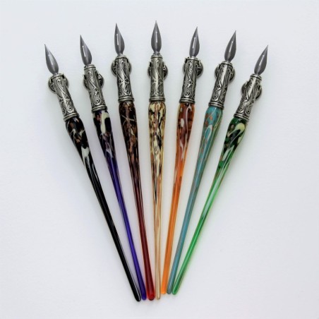 Murano glazen pen met Aventurine - alle zeven kleuren - geselecteerd door Calligraphy Arts Verenigd Koninkrijk