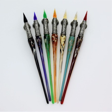 Bortoletti Gaggia Murano glass pen - seven colours - selected by Calligraphy Arts UK