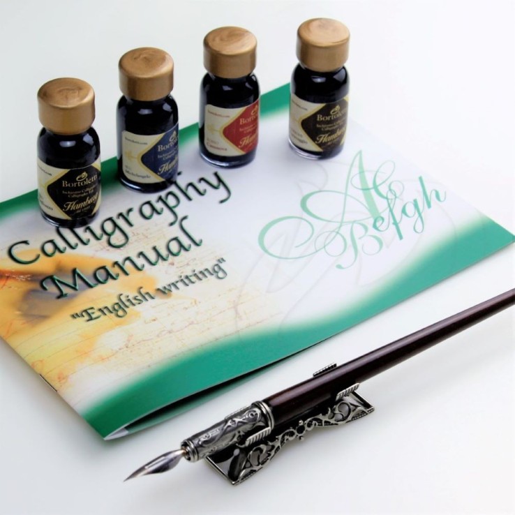 Bortoletti Guardi Calligraphy Set Englanti ja italialaiset käsikirjat