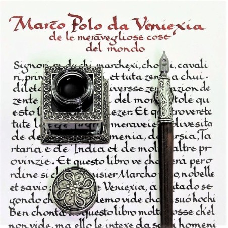 Stylo de calligraphie en bois Palladio et d'encre par Bortoletti