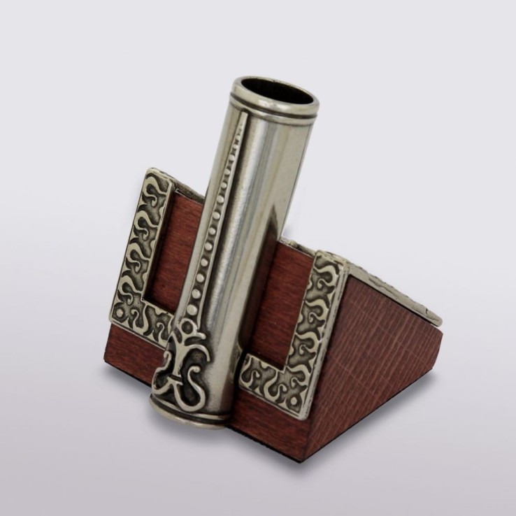 Bortoletti Moro wooden pen holder with bronze detail