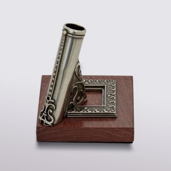 Bortoletti Porte-stylo de bureau Marcello en bois et bronze