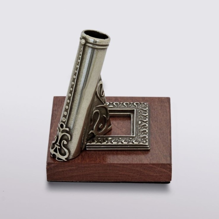 Bortoletti Porte-stylo de bureau Marcello en bois et bronze