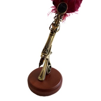 Faliero Feather Pen Holder af Bortoletti i træ og bronze 2