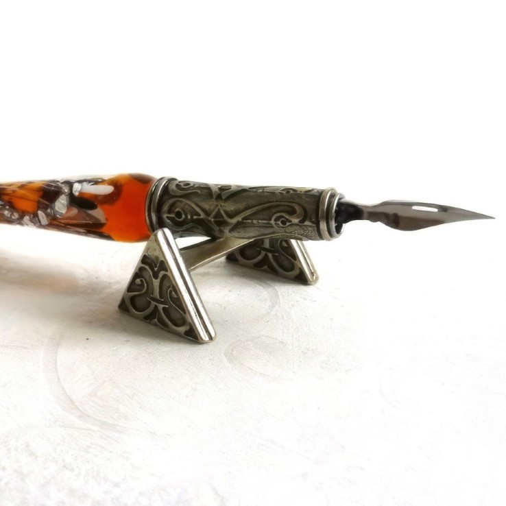 Candiano Pen Holder af Bortoletti I hånd-chiselled bronze