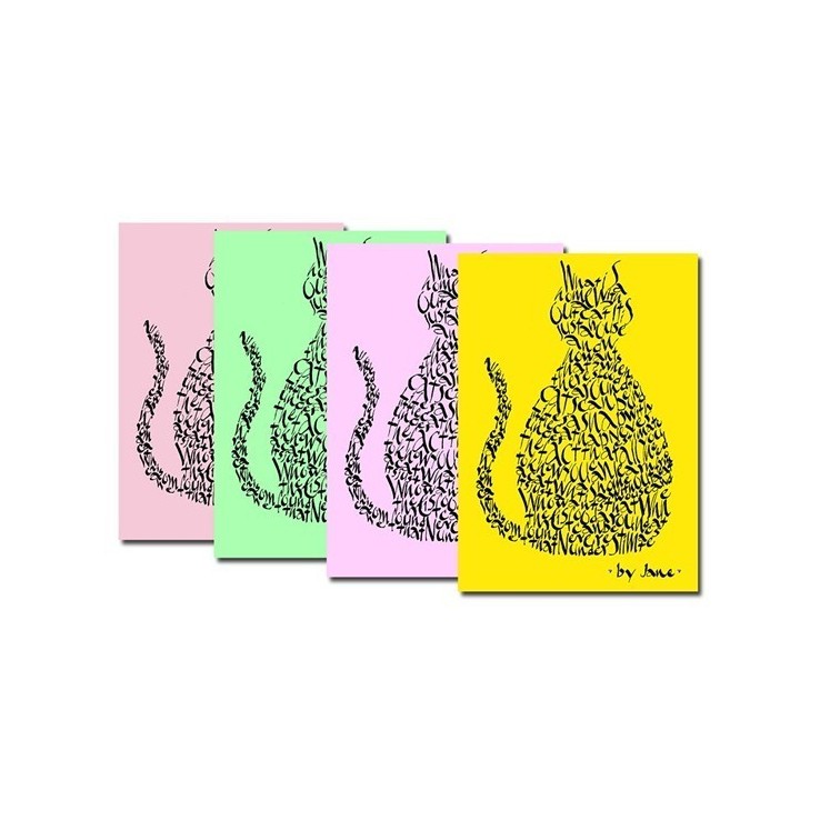 Cat Nickelets in pastelkleuren door Calligraphy Arts