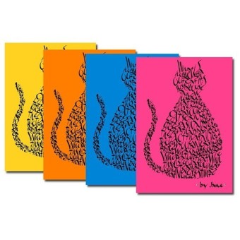 Tarjetas de gato - colores brillantes