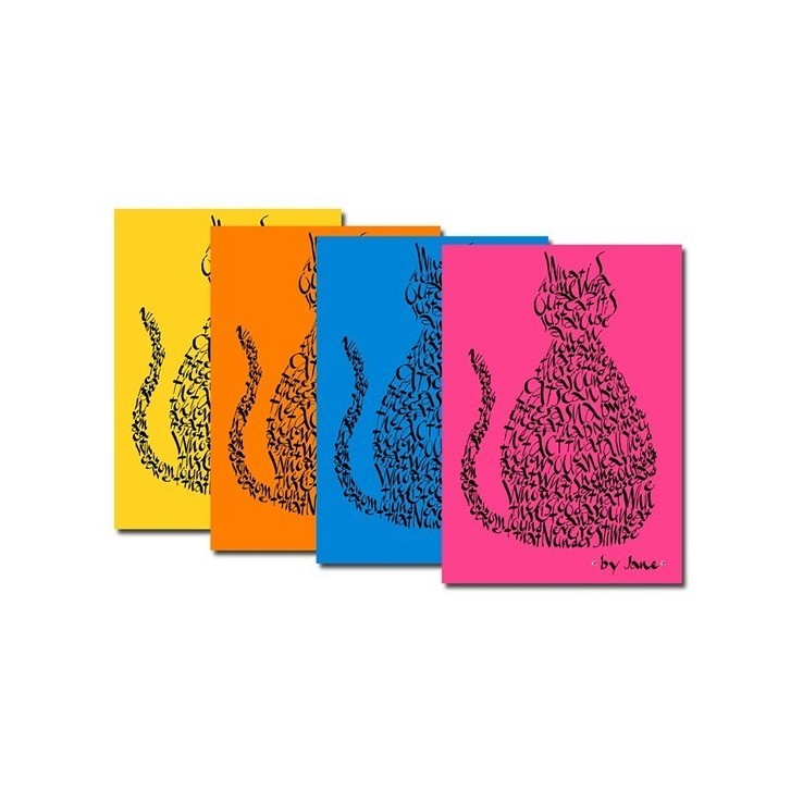 Tarjetas de gato - colores brillantes