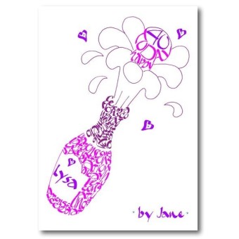 Gepersonaliseerde champagne viering kaart door Calligraphy Arts