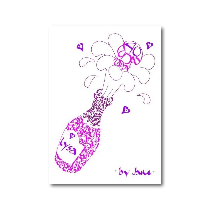 Personlig Champagne Celebration Card av Calligraphy Arts