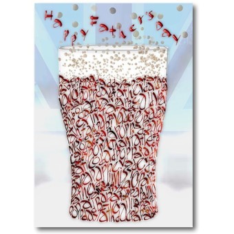 Carte de verre de bière de la fête des pères avec libellé de papa multilingue