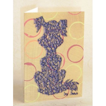 Cane del fumetto viola sulla carta dei cerchi da Calligraphy Arts 2