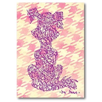 Cane del fumetto rosa di Calligraphy Arts