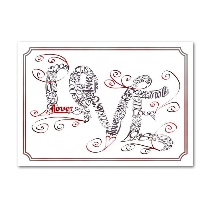 Love Swirls Greeting Biglietto da parte Calligraphy Arts