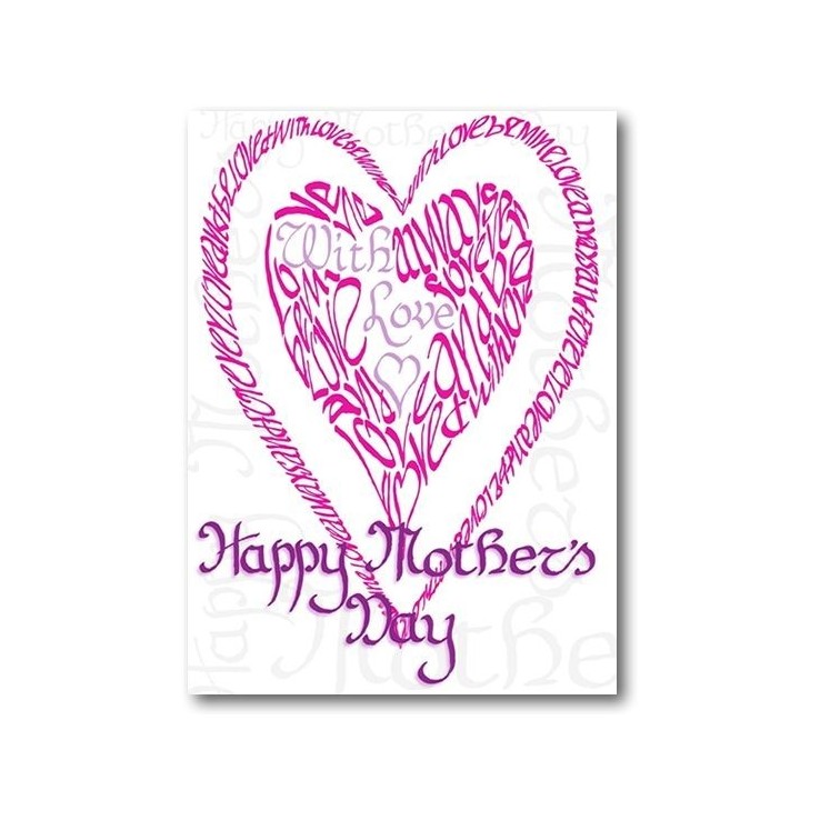 Pink Heart Mother's Day Card by Calligraphy Arts