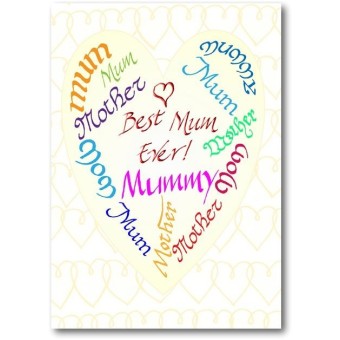 Best mum ever greeting card by Calligraphy Arts