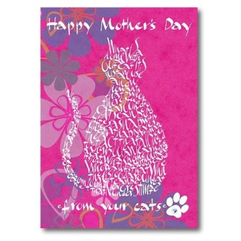 Buona festa della mamma dal tuo cartolina d'auguri di gatti di Calligraphy Arts - sfondo rosa turbinii 2