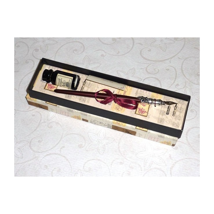 La Kaligrafica Penna calligrafia italiana con bottiglia di inchiostro nero