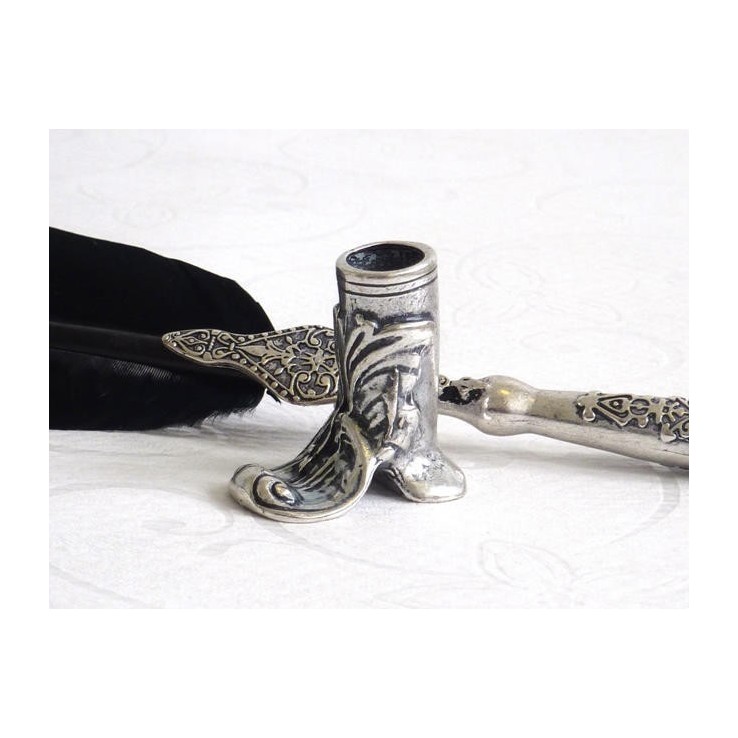 La Kaligrafica Black Feather Pen Set met opstarthouder en inkt