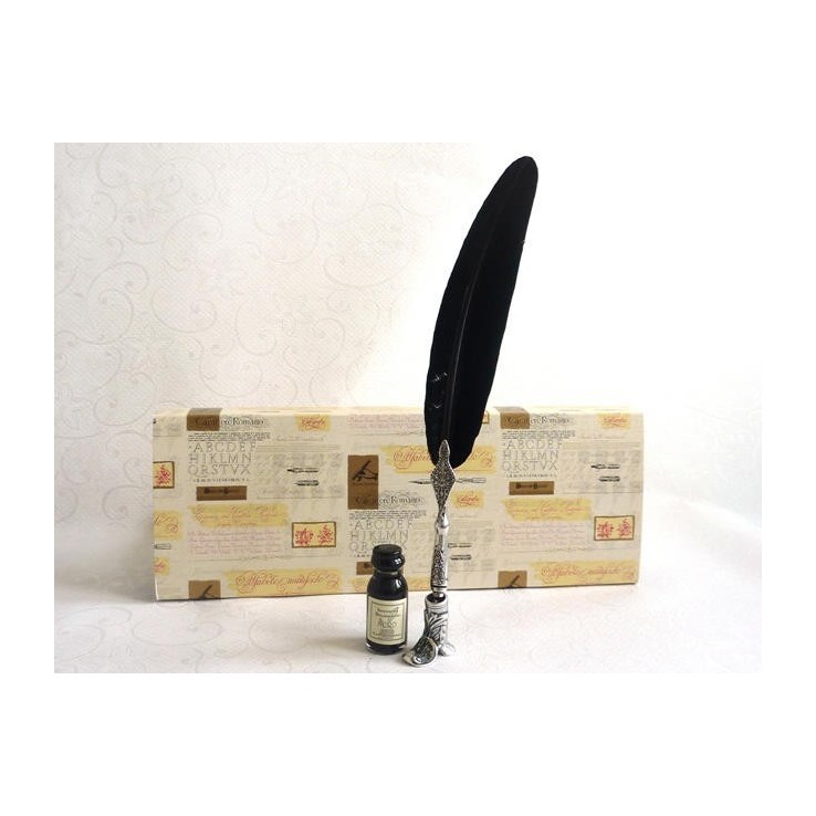 La Kaligrafica Pluma de plumas con titular de estilo de arranque decorativo